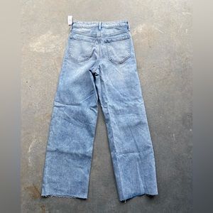 Wide leg jeans with raw hem